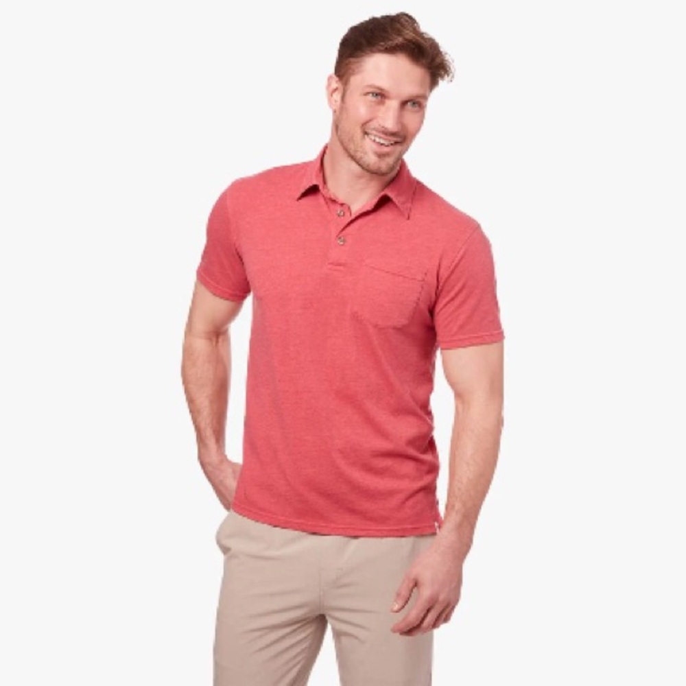 Fair Harbor The Atlantic Polo Cotton Blend Golf‎ Sunwashed Red Mens Size XXL NWT